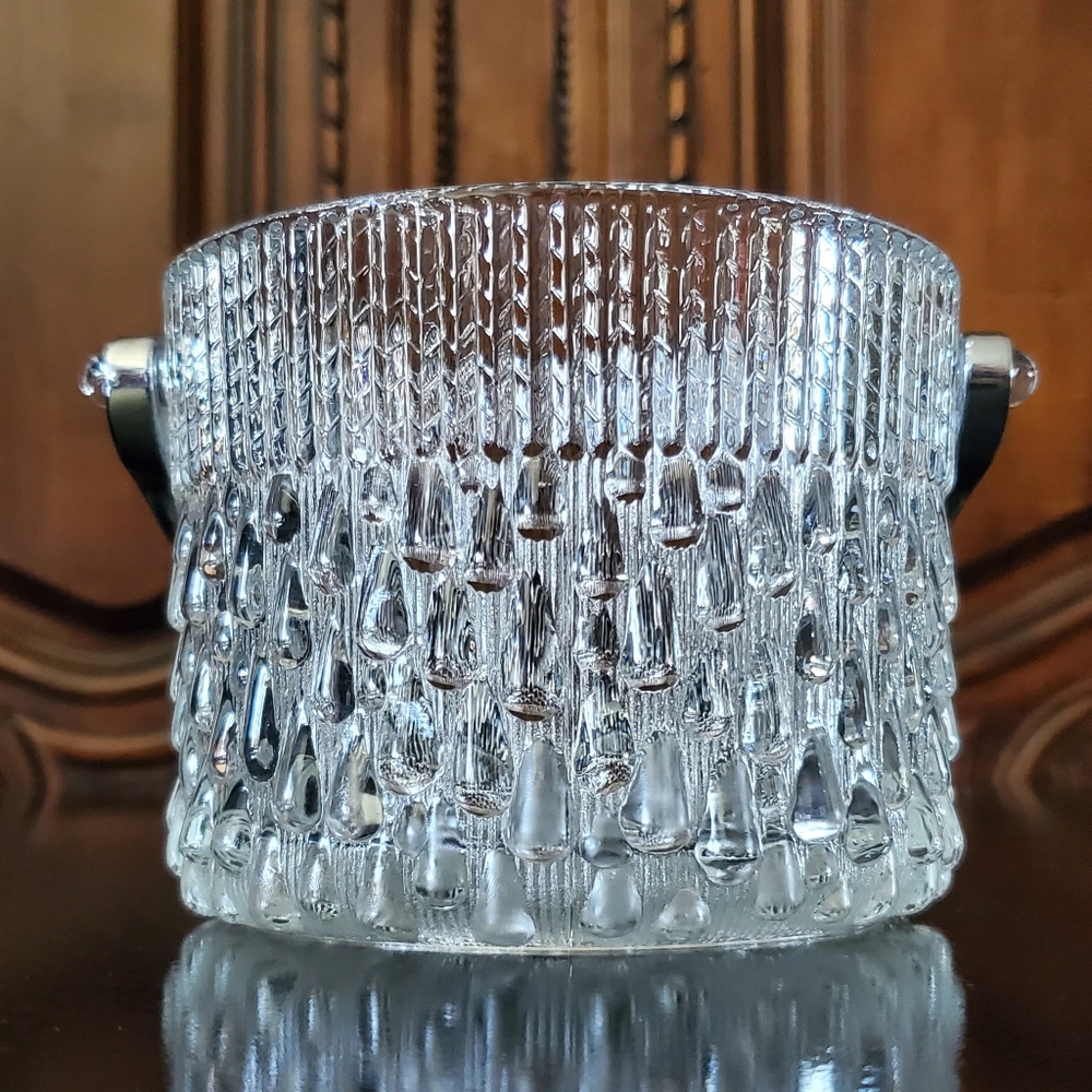 🇫🇷 Crystal Chrome Rain 🌧 or Tear💧Drop Ice 🧊 Bucket France Teleflora